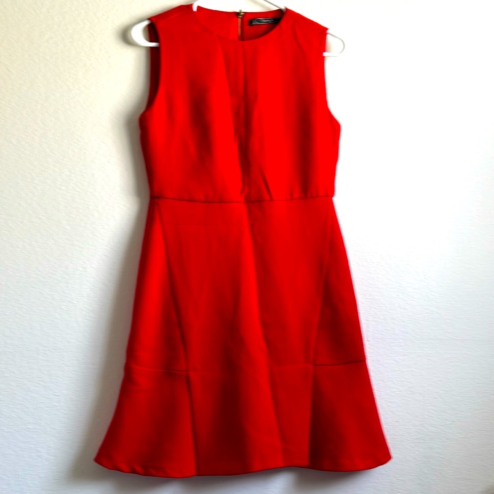 Zara Trafaluc Women’s Fit & Flare Sleeveless Crew Neck Dress Size S - Red